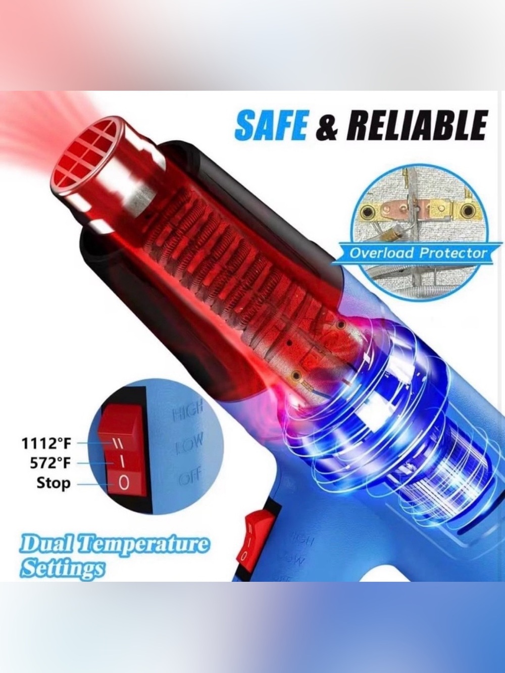 Blue Hot Air Gun - Electric Heat Tool - Picture 5 of 7